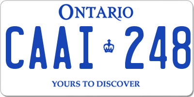 ON license plate CAAI248