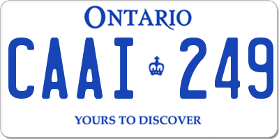 ON license plate CAAI249