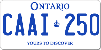 ON license plate CAAI250