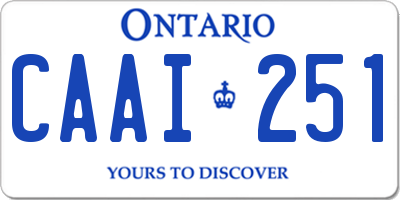 ON license plate CAAI251