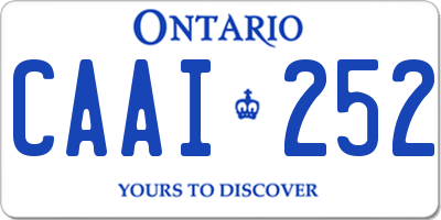 ON license plate CAAI252