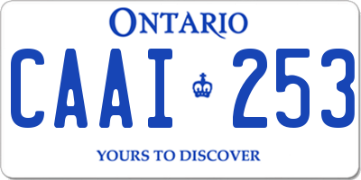 ON license plate CAAI253