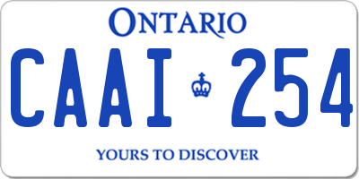 ON license plate CAAI254