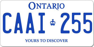 ON license plate CAAI255