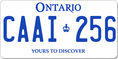 ON license plate CAAI256