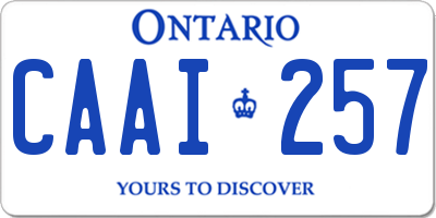 ON license plate CAAI257