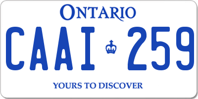 ON license plate CAAI259