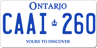 ON license plate CAAI260