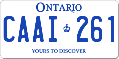 ON license plate CAAI261