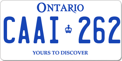 ON license plate CAAI262