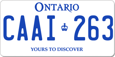 ON license plate CAAI263