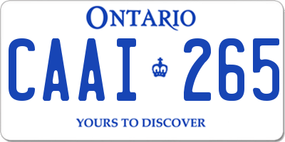 ON license plate CAAI265