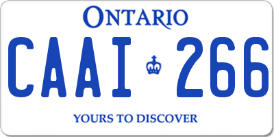 ON license plate CAAI266