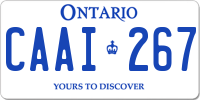 ON license plate CAAI267