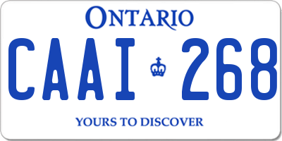 ON license plate CAAI268