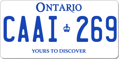 ON license plate CAAI269