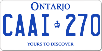 ON license plate CAAI270