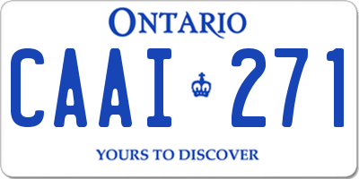 ON license plate CAAI271