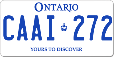 ON license plate CAAI272