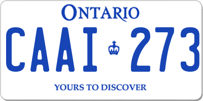 ON license plate CAAI273