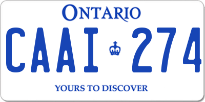 ON license plate CAAI274