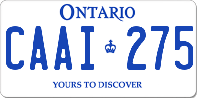 ON license plate CAAI275