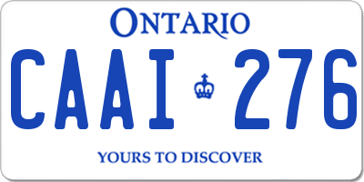 ON license plate CAAI276