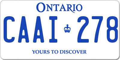 ON license plate CAAI278