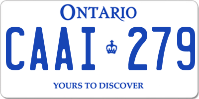 ON license plate CAAI279