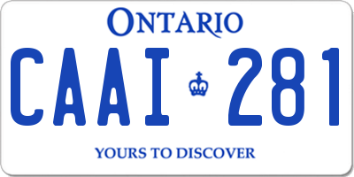 ON license plate CAAI281