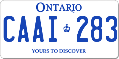 ON license plate CAAI283