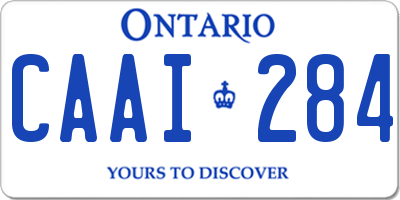 ON license plate CAAI284