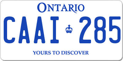 ON license plate CAAI285