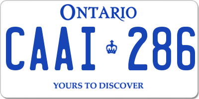 ON license plate CAAI286