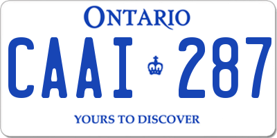 ON license plate CAAI287