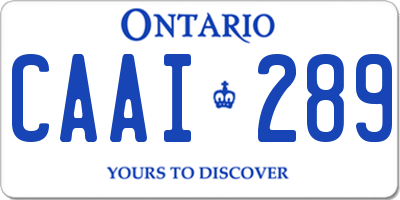 ON license plate CAAI289