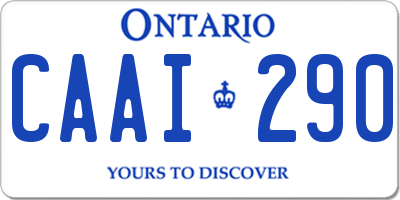 ON license plate CAAI290