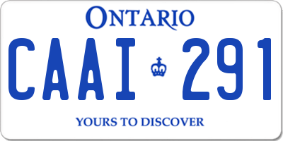 ON license plate CAAI291