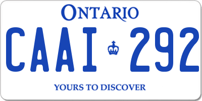 ON license plate CAAI292