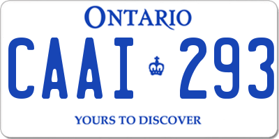 ON license plate CAAI293