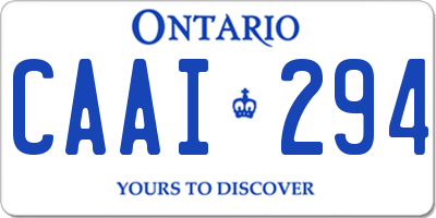 ON license plate CAAI294