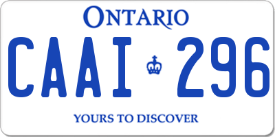 ON license plate CAAI296