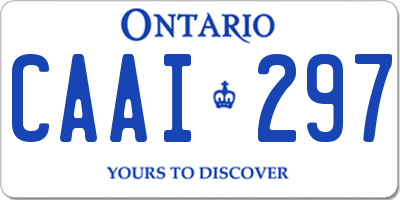 ON license plate CAAI297