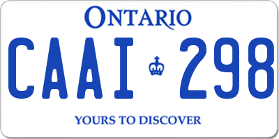 ON license plate CAAI298