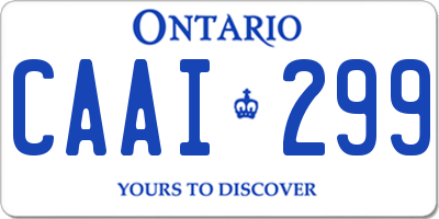 ON license plate CAAI299