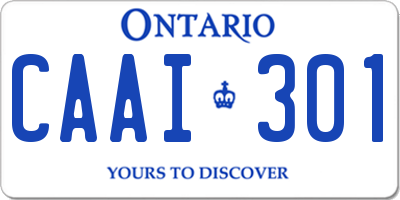 ON license plate CAAI301