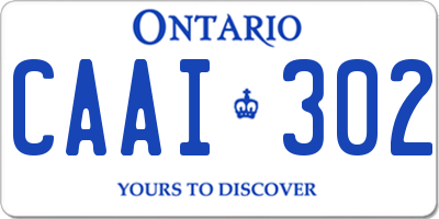 ON license plate CAAI302