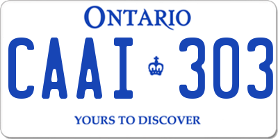 ON license plate CAAI303