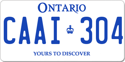 ON license plate CAAI304