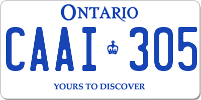 ON license plate CAAI305